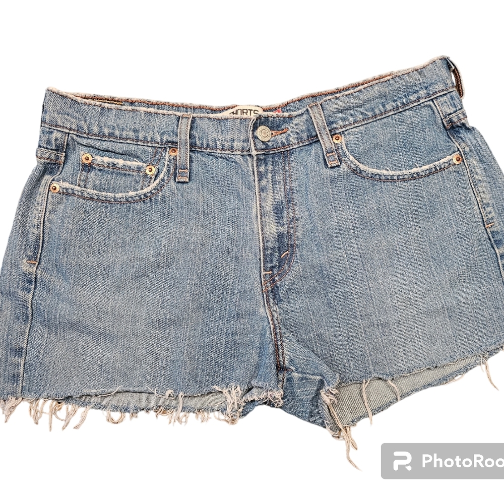 𝅺Levi's  515 Distressed Denim Shorts Size 12 - Picture 2 of 9